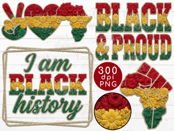 Black History Faux Embroidery Crochet