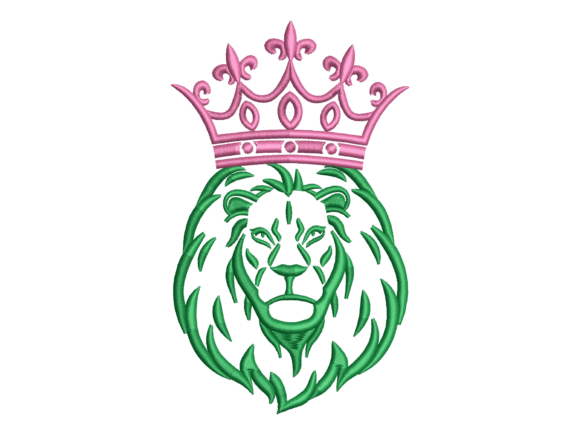 Crowned Lion Embroidery Design