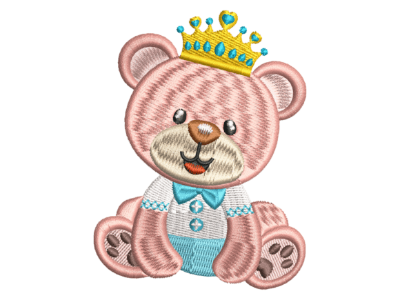 Crowned Teddy Bear Embroidery