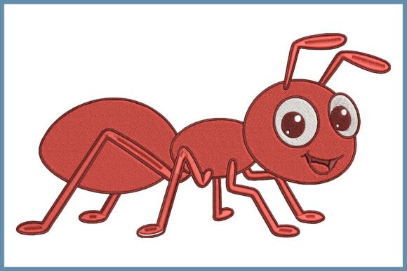 Cute Ant Embroidery Design