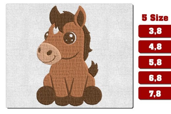 Cute Baby Horse Pony Machine Embroidery