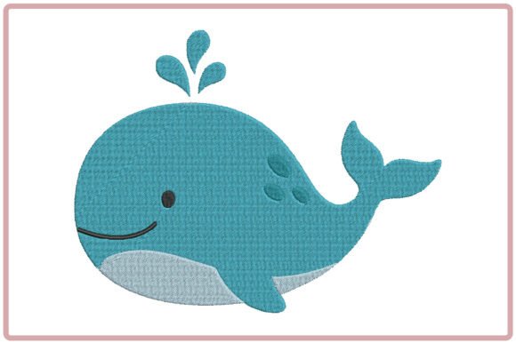 Cute Baby Whale Embroidery Design