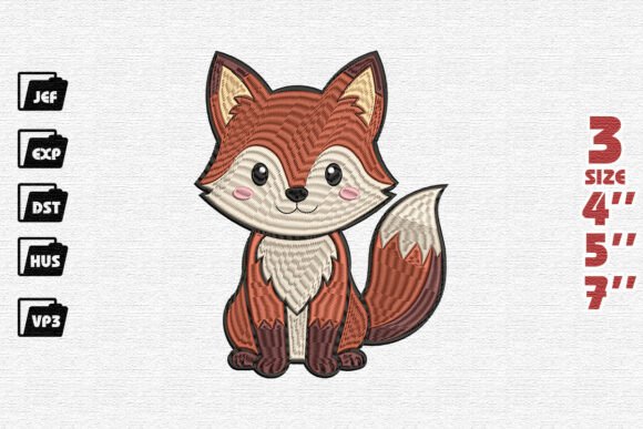 Cute Fox Embroidery Design: A Warm, Versatile Gift-Ready File