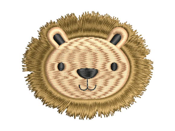 Cute Lion Face Embroidery