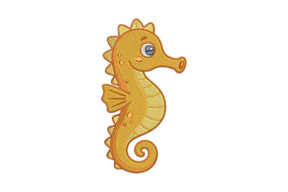 Cute Seahorse Embroidery Design
