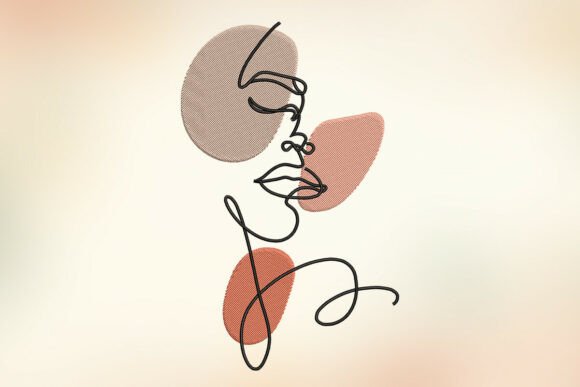 Female Portrait Embroidery Design