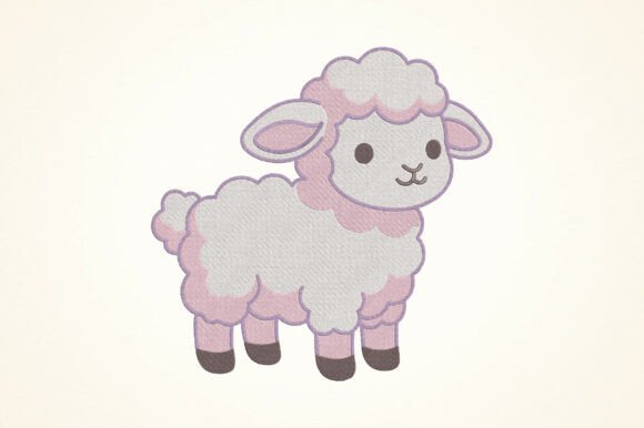 Fluffy Baby Sheep Embroidery Design
