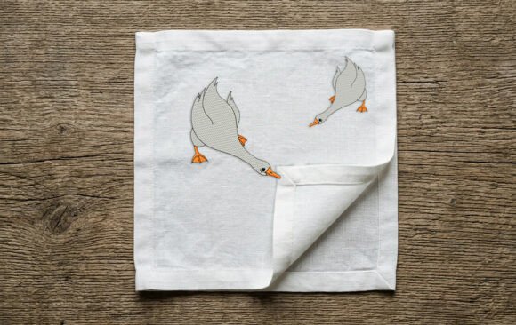 Funny Geese Machine Embroidery Design