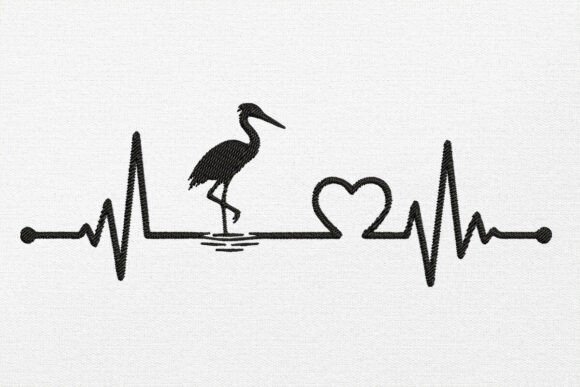 Heartbeat Embroidery Animal Design