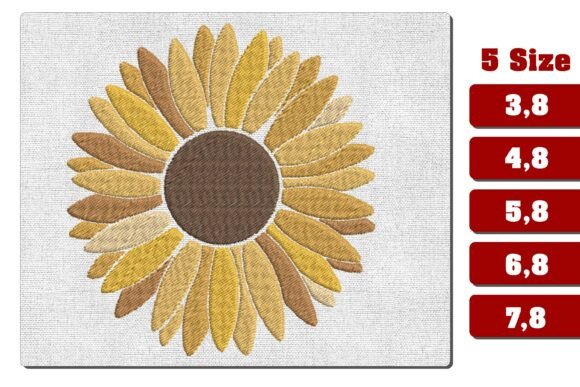 Large Sunflower Head Machine Embroidery