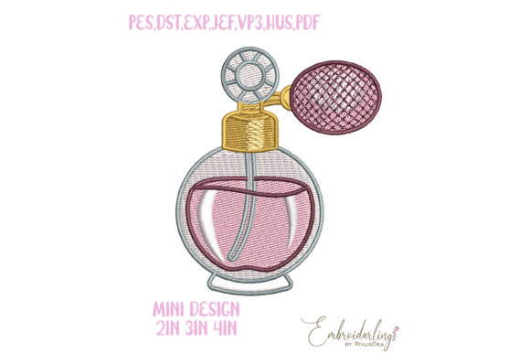 Mini Perfume Bottle Embroidery Design