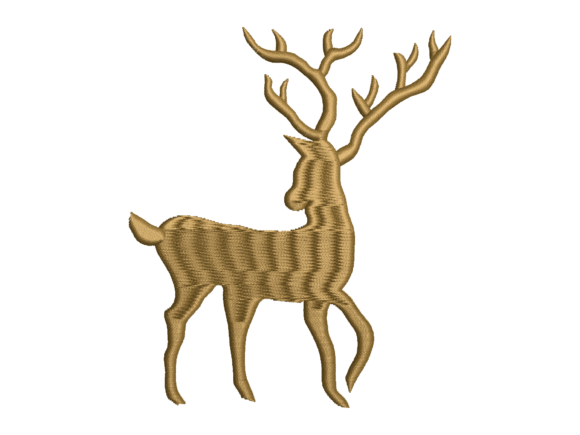 Minimal Deer Silhouette Embroidery