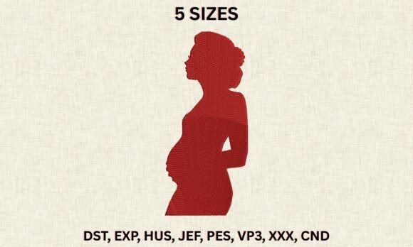 Mom Holding Bump Embroidery File