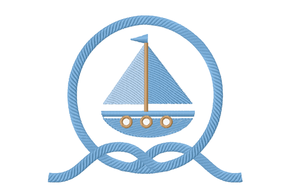 Nautical Sailboat Embroidery Design