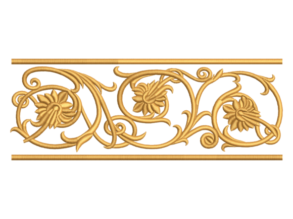 Ottoman Floral Scroll Border Embroidery