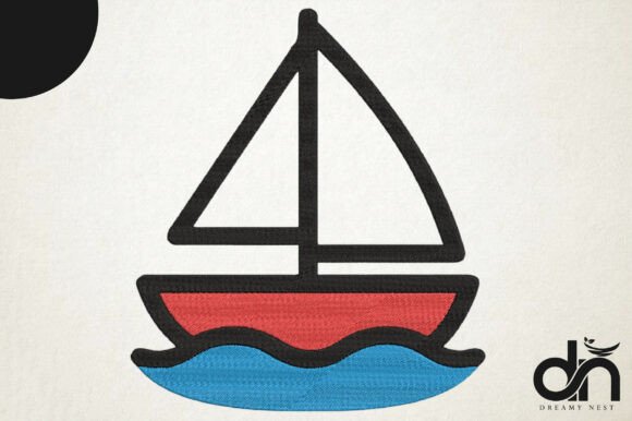 Sailboat Nautical Embroidery Design