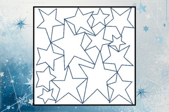 Stars Background-Machine Embroidery