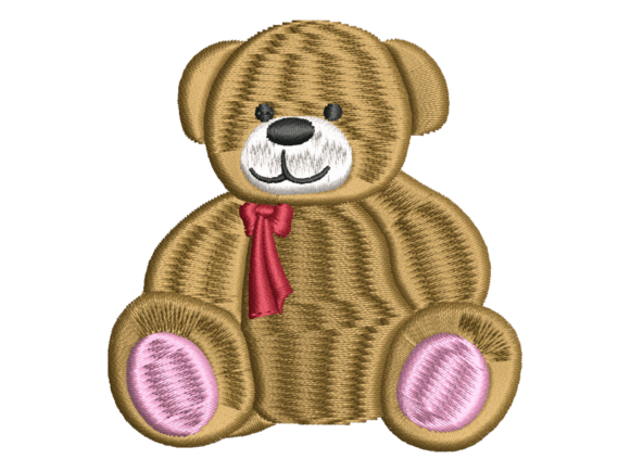 Teddy Bear with Ribbon Embroidery